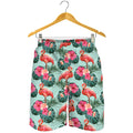 Tropical Floral Flamingo Pattern Print Men's Shorts