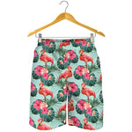 Tropical Floral Flamingo Pattern Print Men's Shorts
