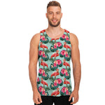 Tropical Floral Flamingo Pattern Print Men's Tank Top