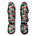 Tropical Floral Flamingo Pattern Print Muay Thai Shin Guards