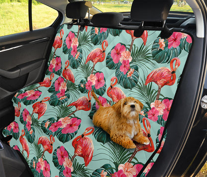 Tropical Floral Flamingo Pattern Print Pet Car Back Seat Cover