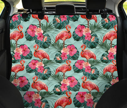 Tropical Floral Flamingo Pattern Print Pet Car Back Seat Cover