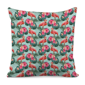 Tropical Floral Flamingo Pattern Print Pillow Cover