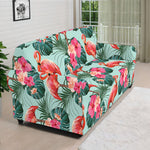 Tropical Floral Flamingo Pattern Print Sofa Cover