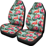 Tropical Floral Flamingo Pattern Print Universal Fit Car Seat Covers