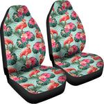 Tropical Floral Flamingo Pattern Print Universal Fit Car Seat Covers