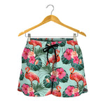 Tropical Floral Flamingo Pattern Print Women's Shorts