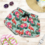 Tropical Floral Flamingo Pattern Print Women's Shorts