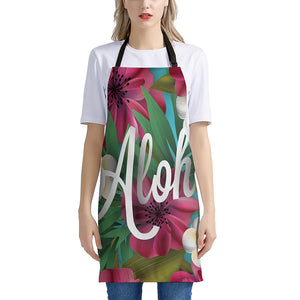 Tropical Flower Aloha Print Apron