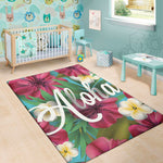 Tropical Flower Aloha Print Area Rug