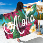 Tropical Flower Aloha Print Beach Sarong Wrap