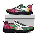Tropical Flower Aloha Print Black Running Shoes