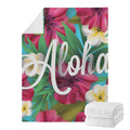 Tropical Flower Aloha Print Blanket