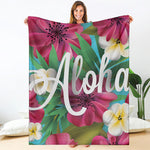 Tropical Flower Aloha Print Blanket
