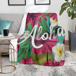 Tropical Flower Aloha Print Blanket