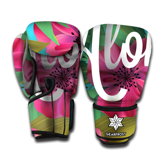 Tropical Flower Aloha Print Boxing Gloves