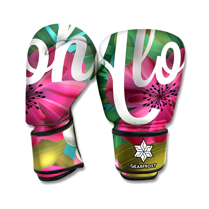 Tropical Flower Aloha Print Boxing Gloves