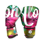 Tropical Flower Aloha Print Boxing Gloves
