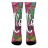Tropical Flower Aloha Print Crew Socks
