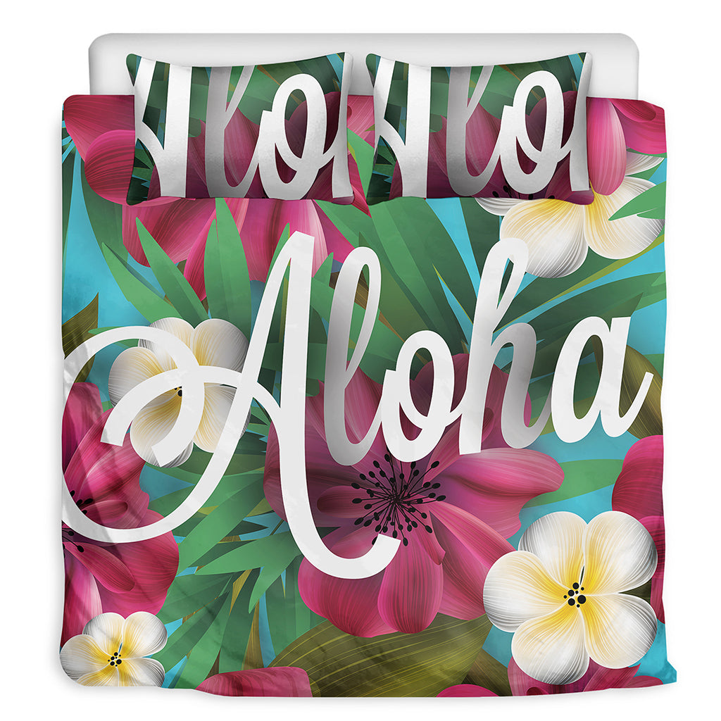 Tropical Flower Aloha Print Duvet Cover Bedding Set