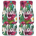 Tropical Flower Aloha Print Front and Back Car Floor Mats
