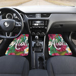 Tropical Flower Aloha Print Front and Back Car Floor Mats