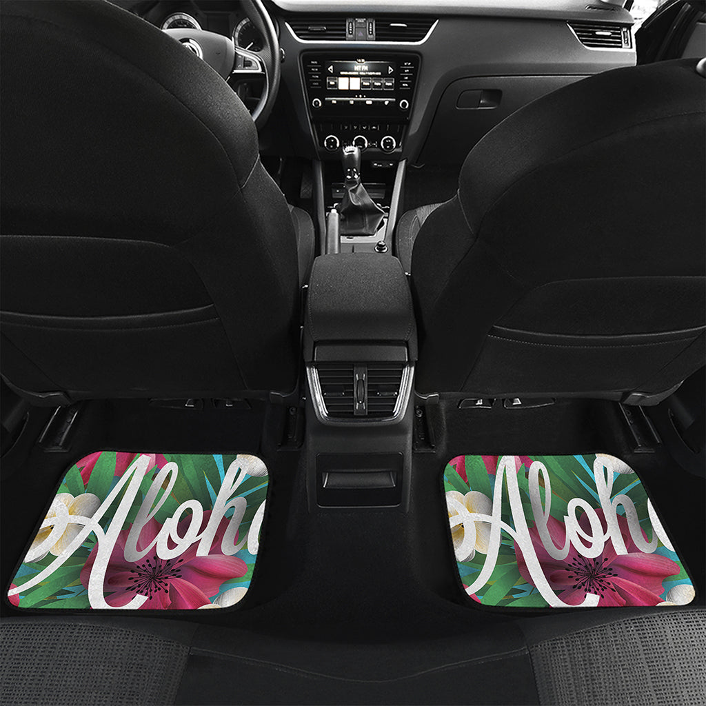 Tropical Flower Aloha Print Front and Back Car Floor Mats