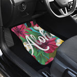 Tropical Flower Aloha Print Front and Back Car Floor Mats
