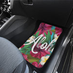 Tropical Flower Aloha Print Front and Back Car Floor Mats