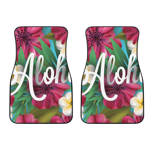 Tropical Flower Aloha Print Front Car Floor Mats