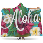 Tropical Flower Aloha Print Hooded Blanket