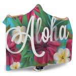 Tropical Flower Aloha Print Hooded Blanket