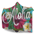 Tropical Flower Aloha Print Hooded Blanket