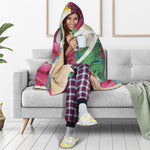 Tropical Flower Aloha Print Hooded Blanket