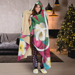 Tropical Flower Aloha Print Hooded Blanket