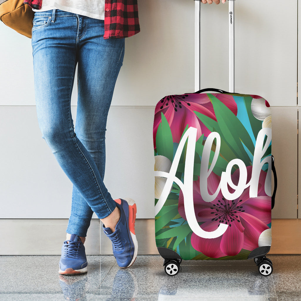 Tropical Flower Aloha Print Luggage Cover