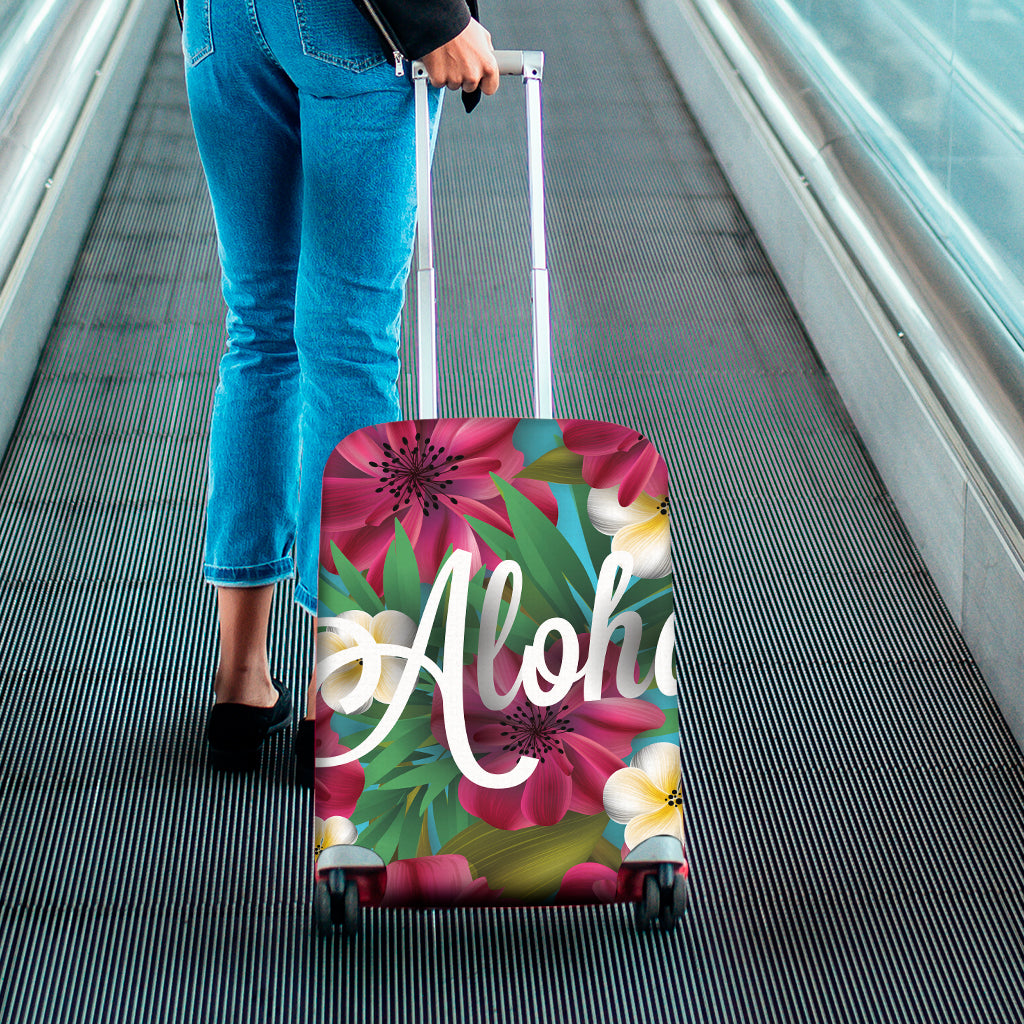 Tropical Flower Aloha Print Luggage Cover