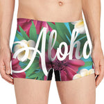 Tropical Flower Aloha Print Men's Boxer Briefs