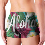 Tropical Flower Aloha Print Men's Boxer Briefs