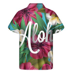 Tropical Flower Aloha Print Men's Short Sleeve Shirt