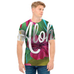 Tropical Flower Aloha Print Men's T-Shirt