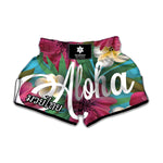 Tropical Flower Aloha Print Muay Thai Boxing Shorts