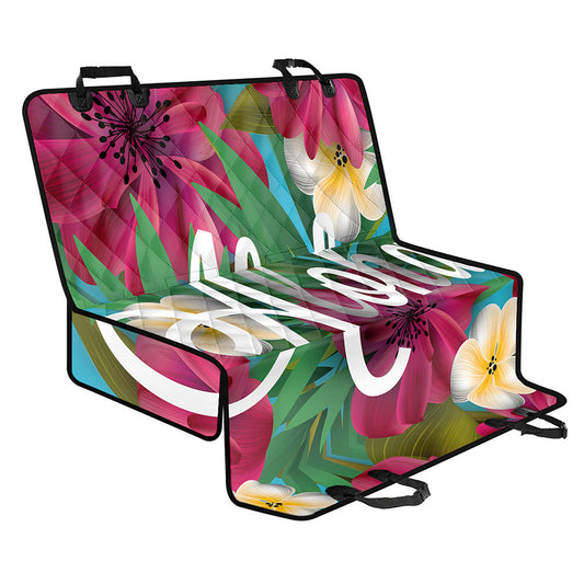 Tropical Flower Aloha Print Pet Car Back Seat Cover