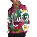 Tropical Flower Aloha Print Pullover Hoodie