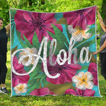 Tropical Flower Aloha Print Quilt