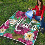 Tropical Flower Aloha Print Quilt