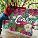Tropical Flower Aloha Print Quilt