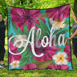 Tropical Flower Aloha Print Quilt