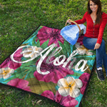 Tropical Flower Aloha Print Quilt