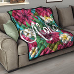 Tropical Flower Aloha Print Quilt